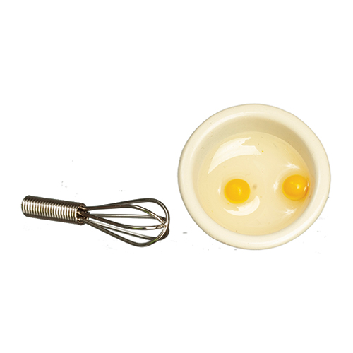 Bowl with Eggs and Whisk